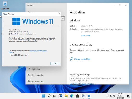 Windows 11 Version Dev Build 21996.1 Consumer Edition With Office 2019 Pro Plus Preactivated 