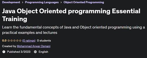 Java Object Oriented programming Essential Training