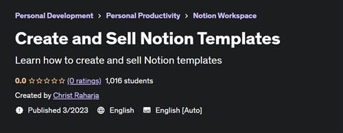 Create and Sell Notion Templates