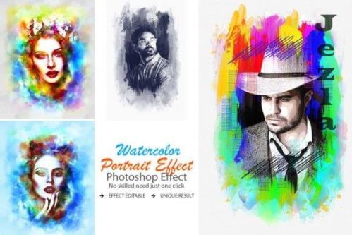 Watercolor Art Portrait Effect - 10928757