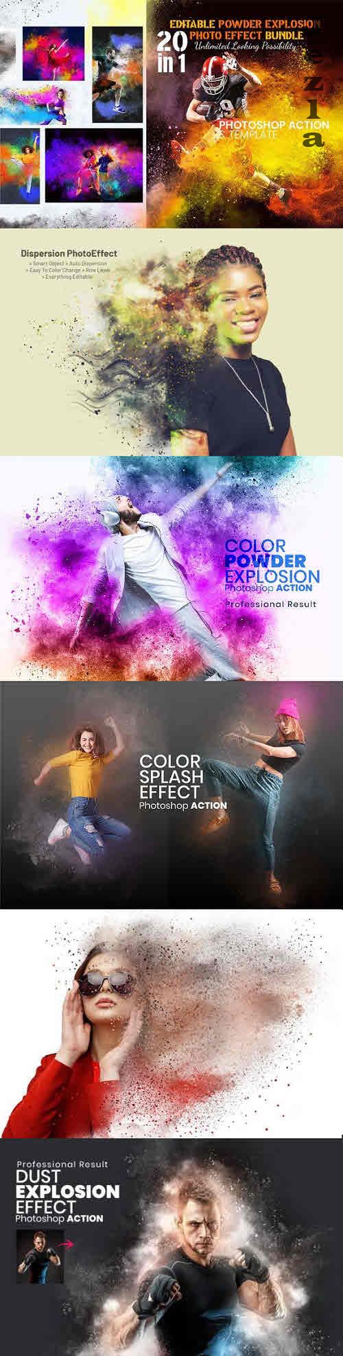Editable Powder Explosion Photo Effect