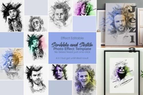 Scribble and Sketch Photo Effect - 12731987