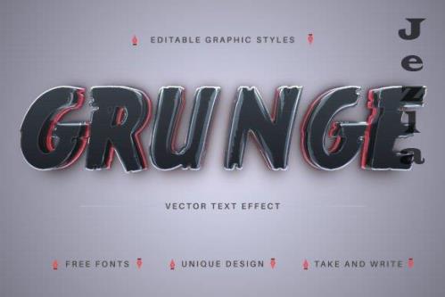 Dark Grunge - Editable Text Effect - 13431647