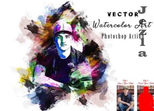 Vector Watercolor Art PS Action - 13433211