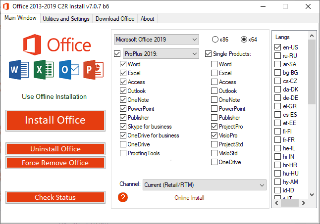 Office 2013-2019 C2R Install / Install Lite 7.0.7 b6