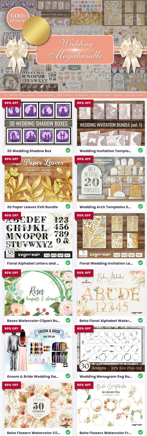 Wedding SVG Mega Bundle - 29 Premium Graphics