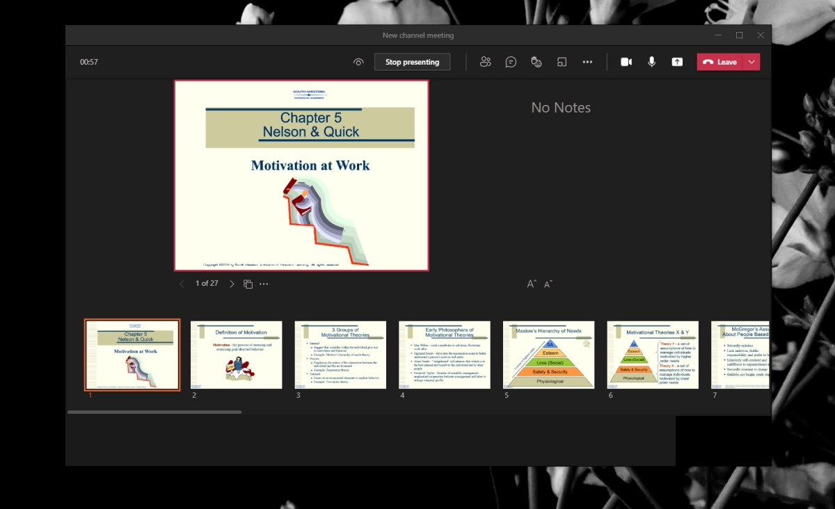 Microsoft Teams presentation mode
