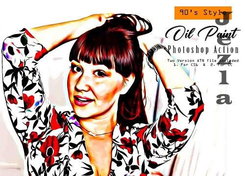 90's Style Oil Paint PS Action - 13430040