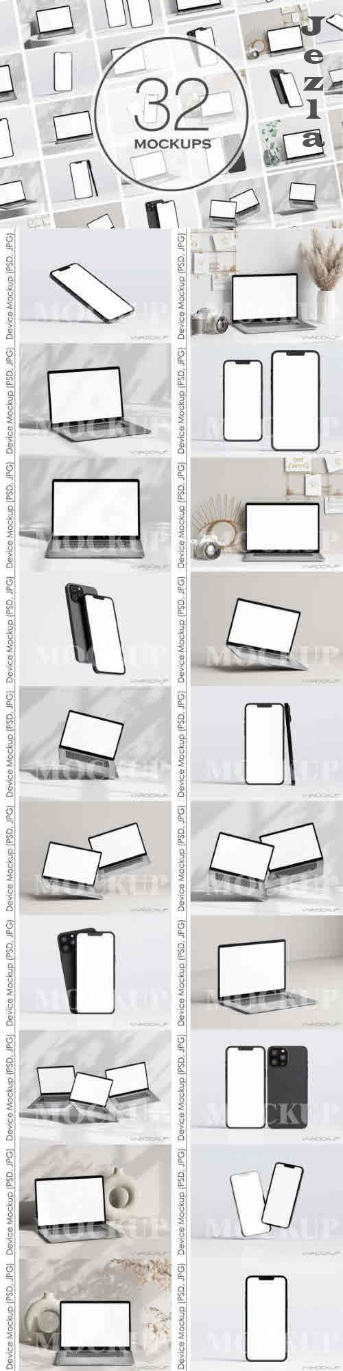 Minimalist Device Mockup Bundle - 32 Premium Graphics