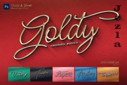 Gold & Silver Metal Label - 13449525