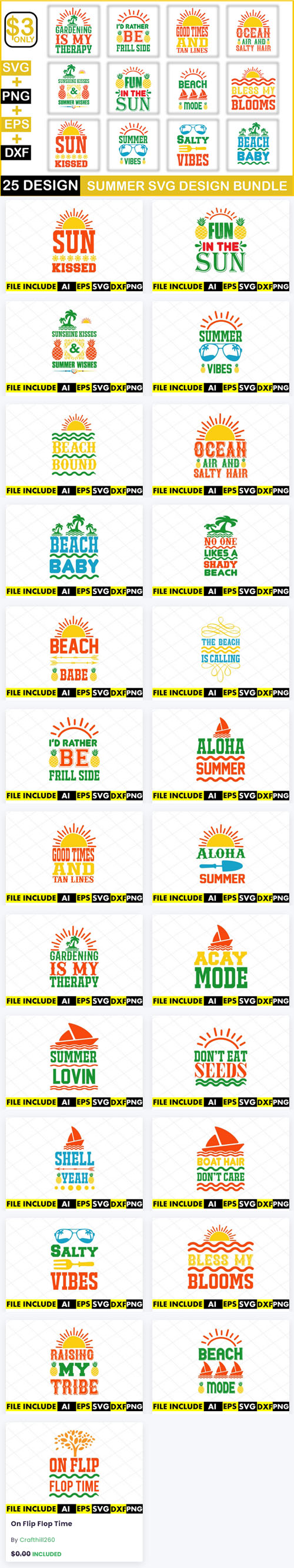 Summer SVG Bundle - 25 Premium Graphics