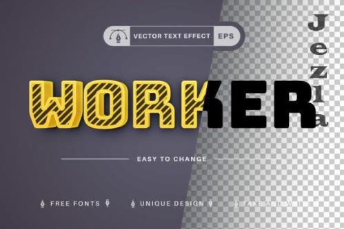 Worker - Editable Text Effect - 13416608