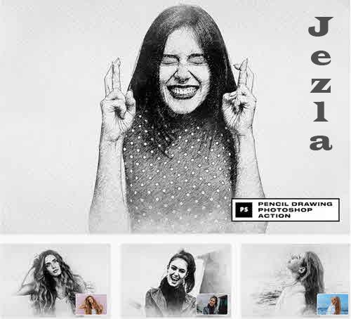 Pencil Drawing Photoshop Action - 6SSUPZB