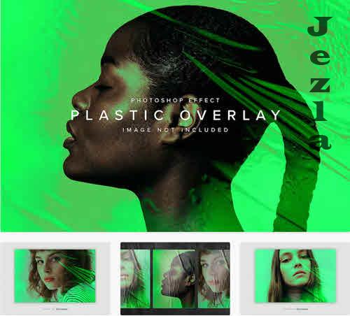 Plastic Overlay PSD Photo Effect Mockup - JYMT59C