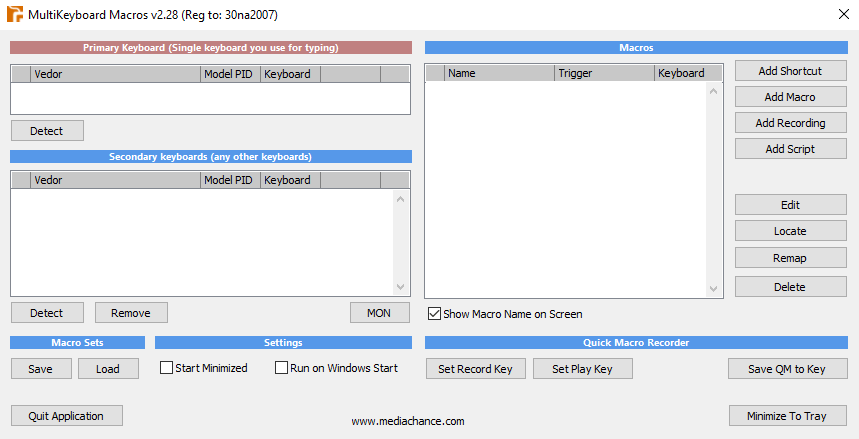 MultiKeyboard Macros