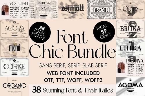 Chic, Luxury, and Elegant Font Bundle - 20 Premium Fonts