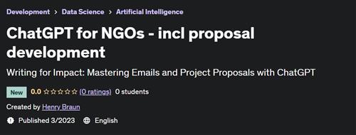 ChatGPT for NGOs - incl proposal development