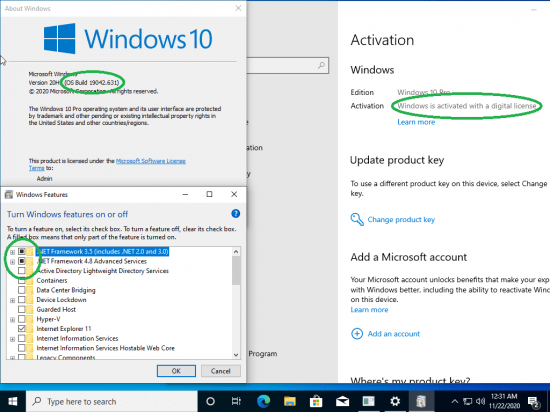 Windows 10 Pro 20H2 10.0.19042.631 (x86/x64) Preactivated Multilanguage November 2020