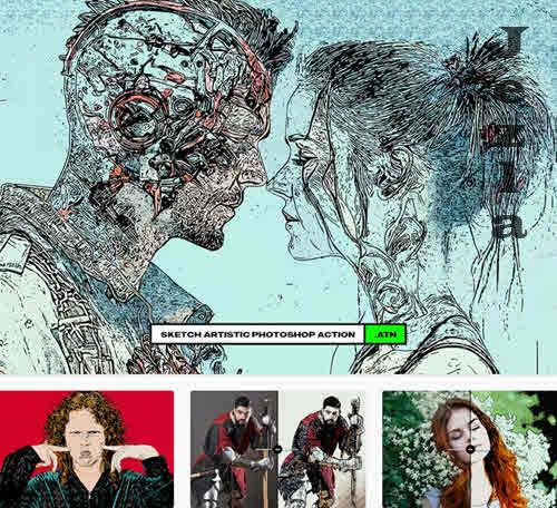 Sketch Artistic Photoshop Action - FM9RJLT
