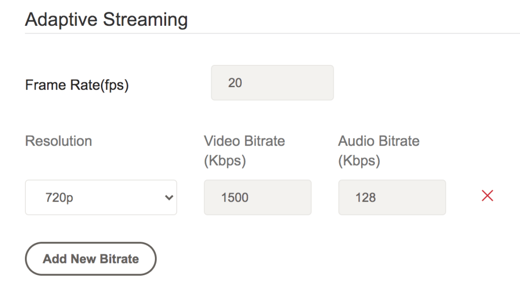 adaptive streaming settings