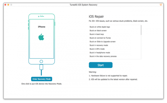 TunesKit iOS System Recovery 2.3.0.18