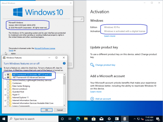 Windows 10 Pro 20H2 10.0.19042.870 Multilingual Preactivated March 2021